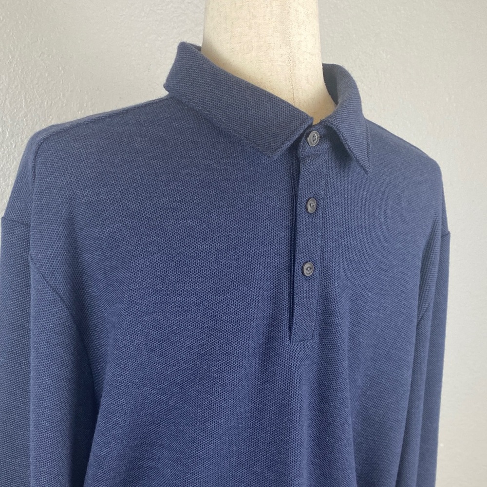 Fairlane Cotton/Modal Men's Large Navy Longsleeve Polo Shirt